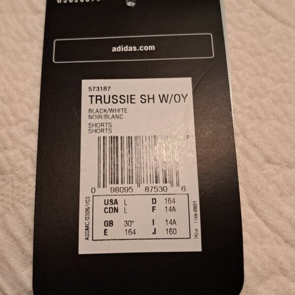 Adidas Trussie girls size Large soccer shorts, all black with white accent, NWT - Picture 5 of 6